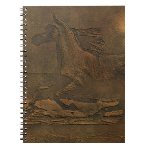 Cantering Wild Spirited Horse Imitats Leather-Effe Notizblock