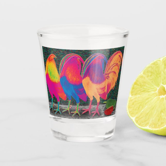Cantina Roosters Schnapsglas (Vorderseite)