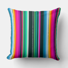 Cantina Serape Streifen Multifarben Muster Kissen
