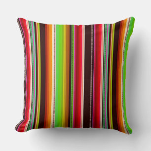 Cantina Serape Streifen Multifarben Muster Kissen