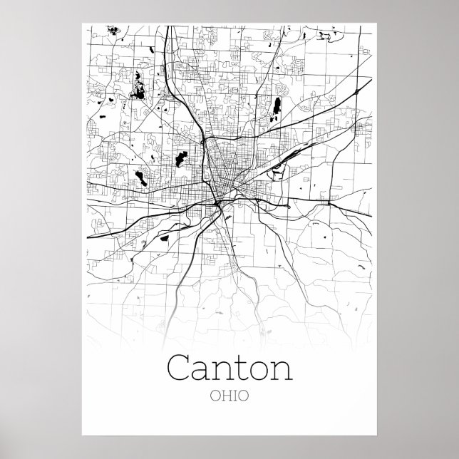 Canton Map - Ohio - City Map Poster (Vorne)