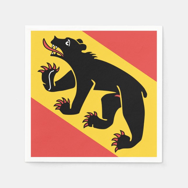 Canton of Bern flag Switzerland symbol Serviette (Vorderseite)