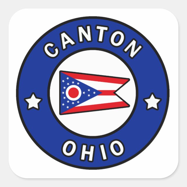 Canton Ohio Quadratischer Aufkleber (Vorderseite)