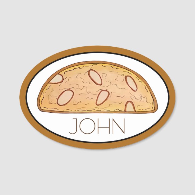Cantucci Italienisches Mandelgebäck Konditorei Bäc Namensschild (Vorderseite)