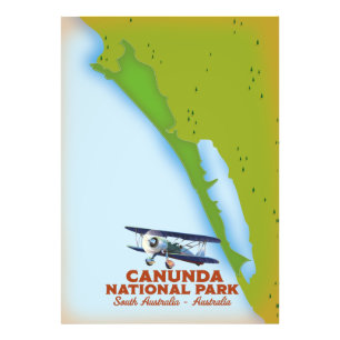 Canunda-Nationalpark Südaustralien Karte Fotodruck