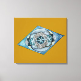 Canvas Atlantic Blue with Sacred Geometry Design Leinwanddruck