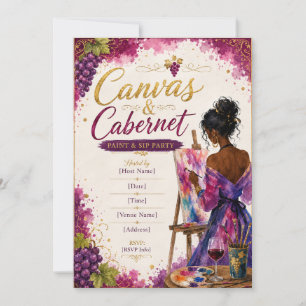 Canvas & Cabernet Mal- und Trink-Einladung Einladung