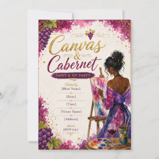 Canvas & Cabernet Malen und Trinken Einladung