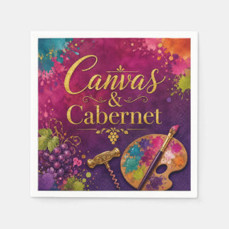 Canvas & Cabernet - Malen und Trinken Party | Bunt Serviette