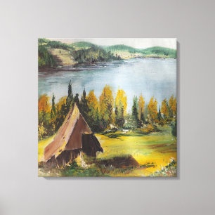 Canvas drucken Ann Hayes Gemälde Chalet am See Leinwanddruck