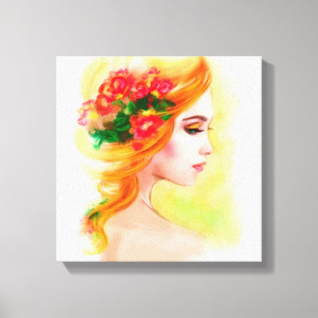 Canvas drucken schönes Frauenportrait Leinwanddruck (Vorderseite)