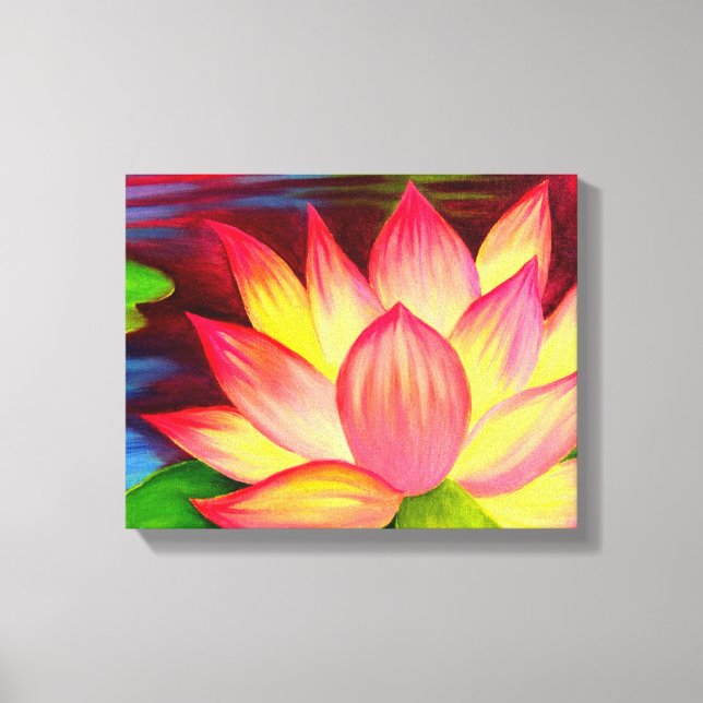 Canvas druckt Lotus Blume Malerei Art Leinwanddruck (Vorderseite)