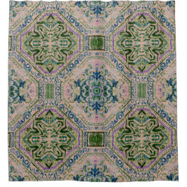 Canvas Green and Indigo Duschvorhang