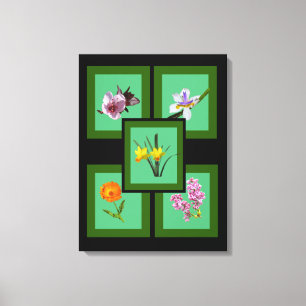 Canvas Print - Ausschneiden von Blume in Rahmen Leinwanddruck