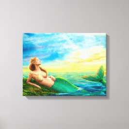 Canvas Print Fantasy Meerjungfrau auf Sonnenunterg Leinwanddruck