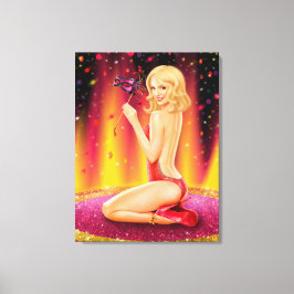 Canvas Print Glamour schönes Button up Girl Show Leinwanddruck