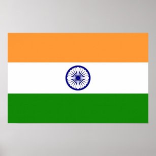 Canvas Print mit der Flagge Indiens Poster