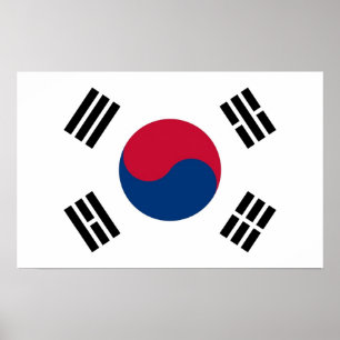 Canvas Print mit der Flagge Südkoreas Poster