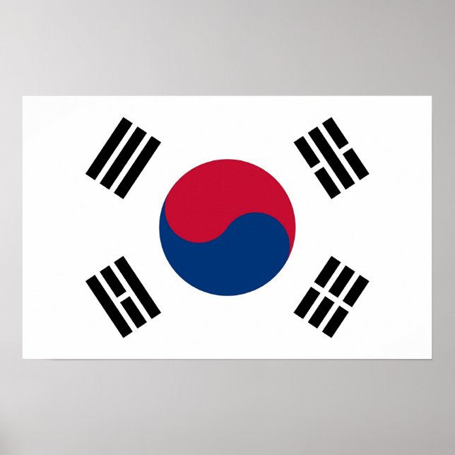 Canvas Print mit der Flagge Südkoreas Poster (Vorne)