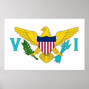 Canvas Print mit Flag der Jungfrau Islands, USA. Poster