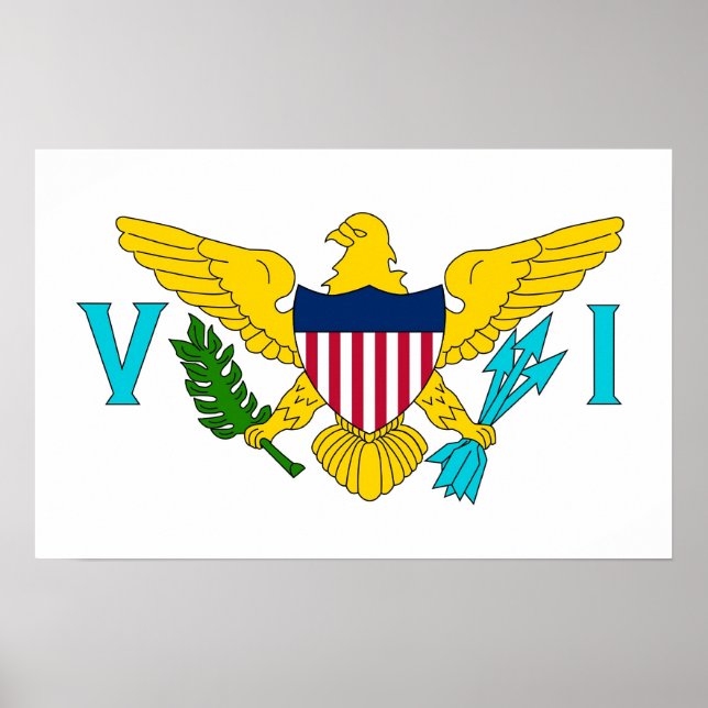Canvas Print mit Flag der Jungfrau Islands, USA. Poster (Vorne)