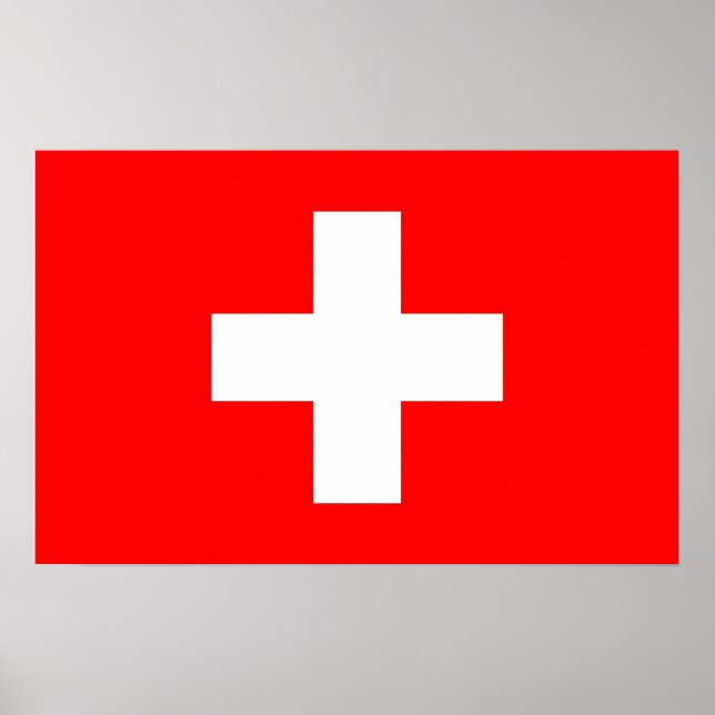 Canvas Print mit Flag in der Schweiz Poster (Vorne)