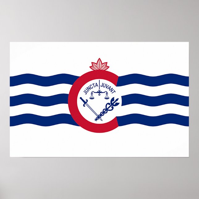 Canvas Print mit Flag von Cincinnati, USA. Poster (Vorne)