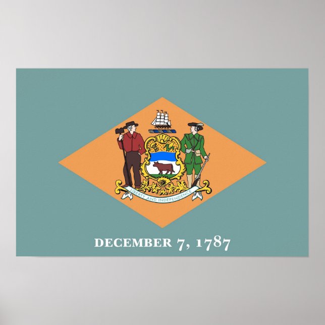 Canvas Print mit Flag von Delaware, USA. Poster (Vorne)