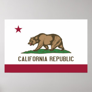 Canvas Print mit Flag von Kalifornien, USA. Poster