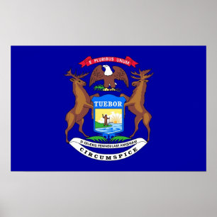 Canvas Print mit Flag von Michigan, USA. Poster