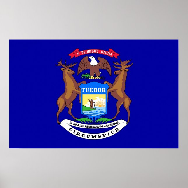 Canvas Print mit Flag von Michigan, USA. Poster (Vorne)