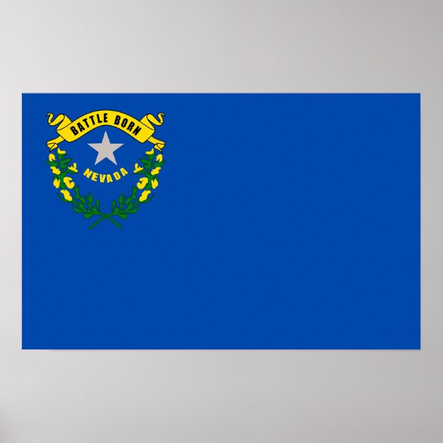 Canvas Print mit Flag von Nevada, USA. Poster (Vorne)