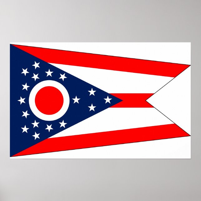 Canvas Print mit Flag von Ohio, USA. Poster (Vorne)