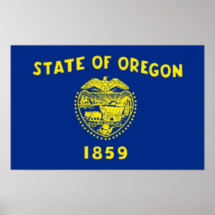 Canvas Print mit Flag von Oregon, USA. Poster