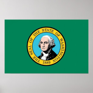 Canvas Print mit Flag von Washington, USA. Poster