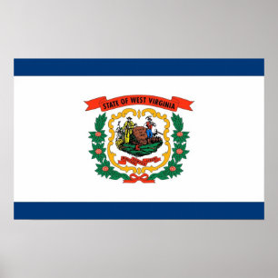 Canvas Print mit Flag von West Virginia, USA. Poster