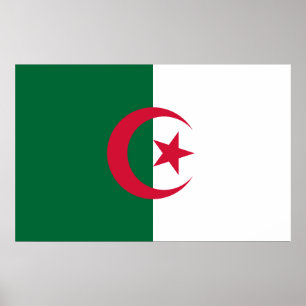 Canvas Print mit Flagge Algeriens Poster