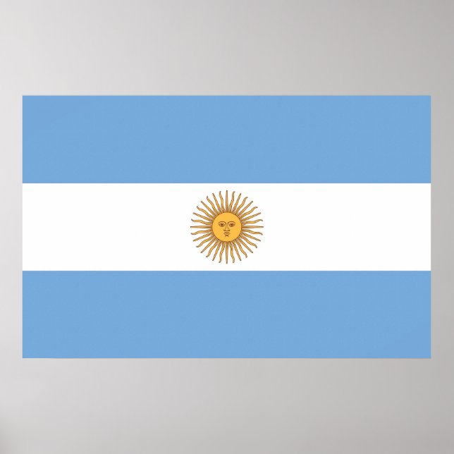 Canvas Print mit Flagge Argentiniens Poster (Vorne)