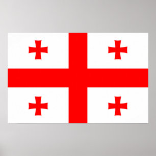 Canvas Print mit Flagge Georgiens Poster