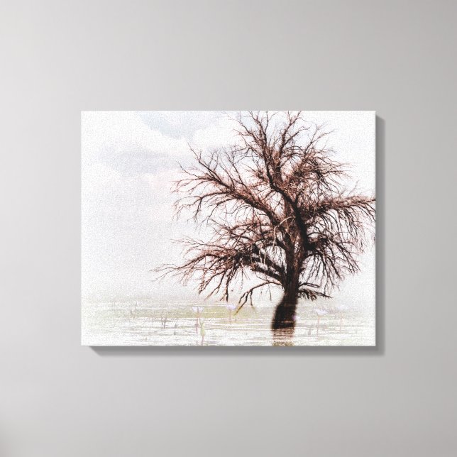 Canvas Print mit Single Baum im Wasser Leinwanddruck (Vorderseite)