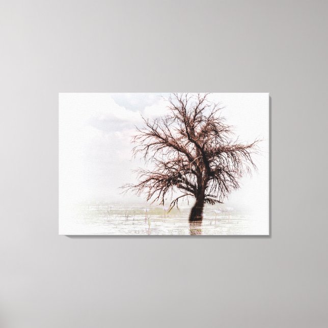 Canvas Print mit Single Baum im Wasser Leinwanddruck (Vorderseite)