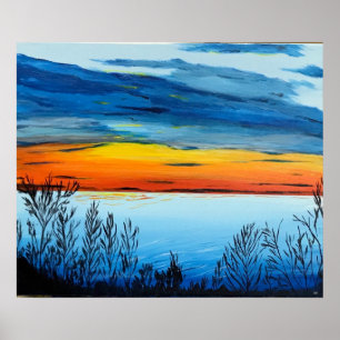Canvas Print mit Sonnenuntergang Poster