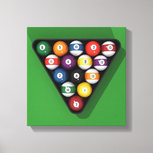 Canvas Print: Rackte Pool Balls / Billard Leinwanddruck (Vorderseite)