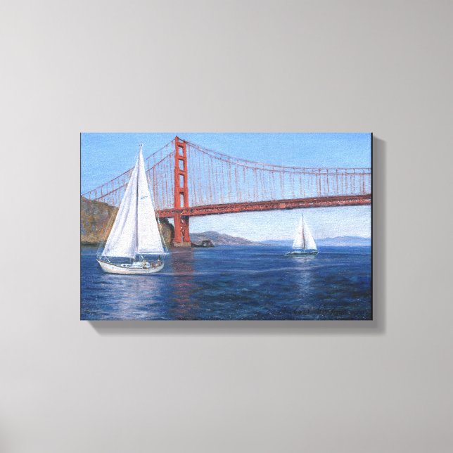 Canvas Print "Sailing under Golden Gate" Leinwanddruck (Vorderseite)