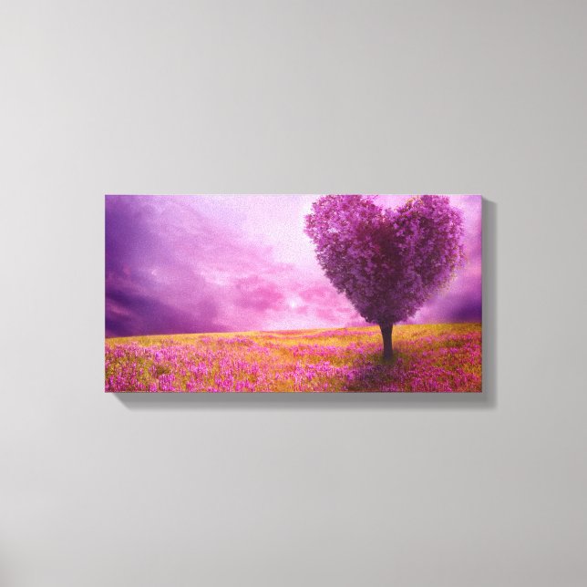 Canvas Print - Sommer Blossom Herz geformt Baum Leinwanddruck (Vorderseite)