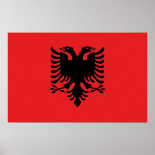 Canvas Print with Flag of Albania Poster