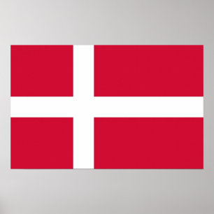 Canvas Print with Flag of Denmark Poster