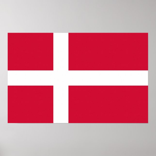 Canvas Print with Flag of Denmark Poster (Vorne)