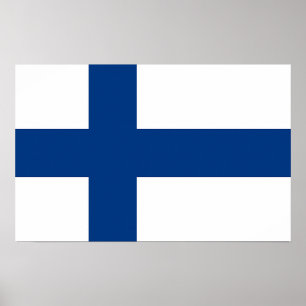 Canvas Print with Flag of Finland Poster