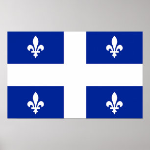 Canvas Print with Flag of Quebec, Kanada Poster
